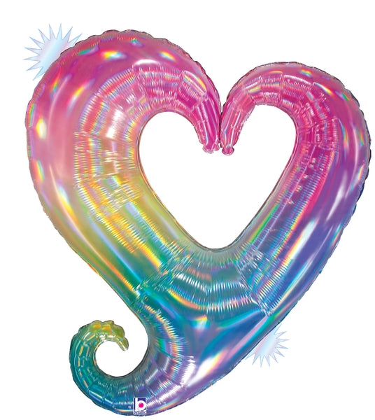 Foil Shape Holographic Chain of Hearts