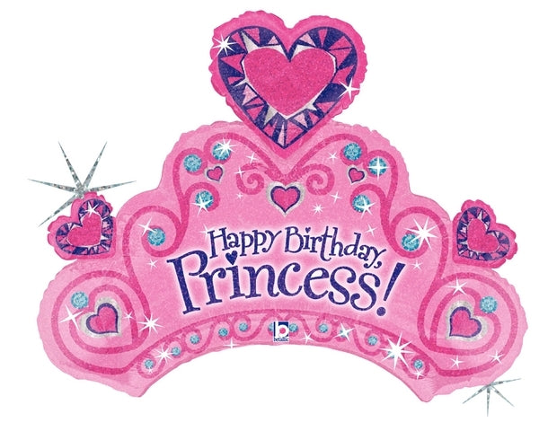 34" Holographic Happy Birthday Princess! Balloon