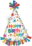 34" Happy Birthday Holographic Hat Balloon