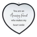 Heart Mirror Amazing Friend Small Black