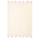 Pink Pom Trim Fleece Baby Blanket