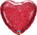 Glittergraphic Red Heart Foil Balloon