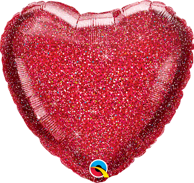 Glittergraphic Red Heart Foil Balloon