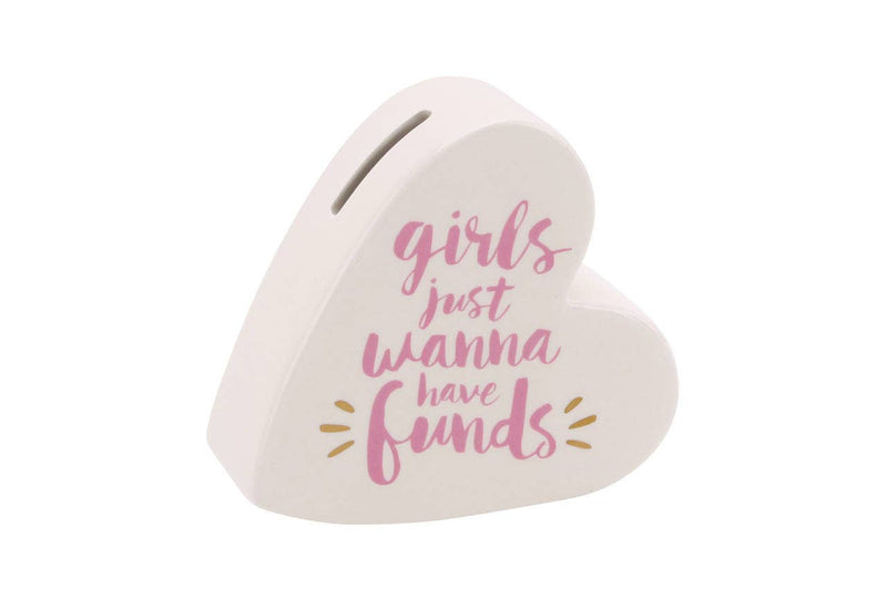 'Girls Just Wanna Have Funds' Ceramic Heart Money