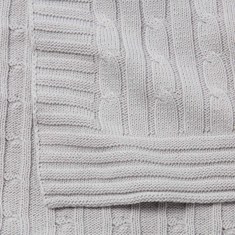 Gray Cable Knit Blanket