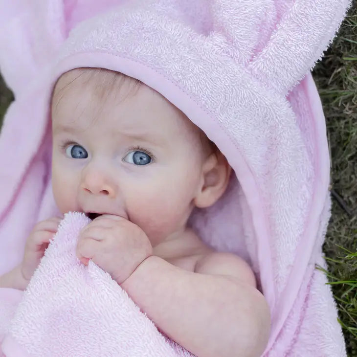 Hooded towel rabbit pink
