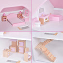 Wooden Dollhouse with Wooden Furniture 23 PCs Accessories