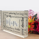 Inspirational Word Cloud Acrylic Plaque for Mom, 4x6x1 In