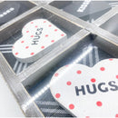 Wooden Tic Tac Toe Game, Tabletop Décor - Hugs and Kisses -Large