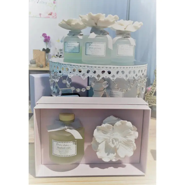 Marigold Ceramic Flower Diffuser Gift Set - Bluebell Rain