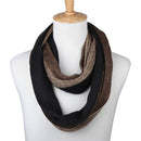 Beige Umber King Striped Knit Scarf