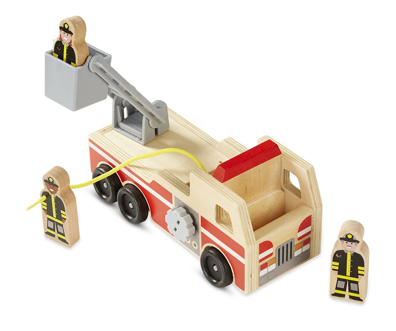 Classic Wooden Fire Truck Play Set