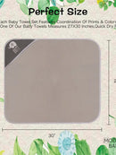 Hooded Towel & 5 Washcloths - Gray Elephant