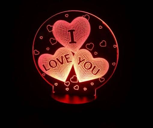 I LOVE YOU HEART 3D NIGHT LIGHT COLORS CHANGING