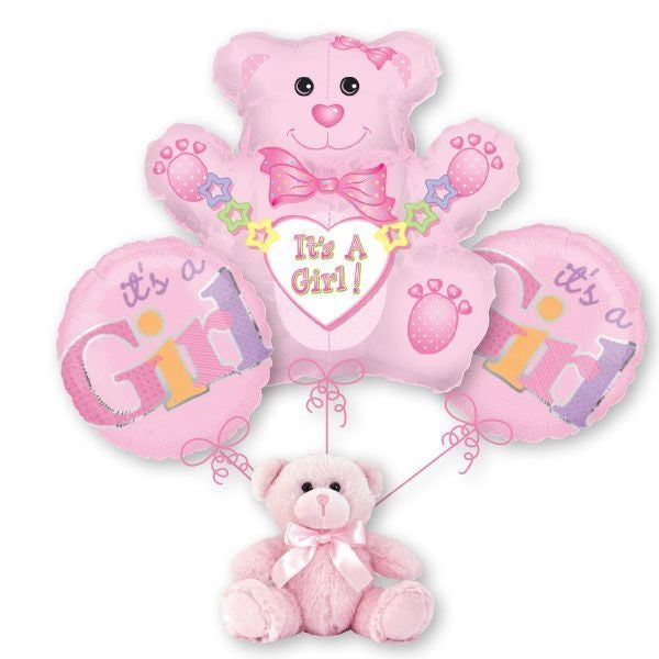 It's a Girl! Teddy Bear Balloon Bouquet