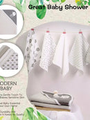 Hooded Towel & 5 Washcloths - Gray Elephant