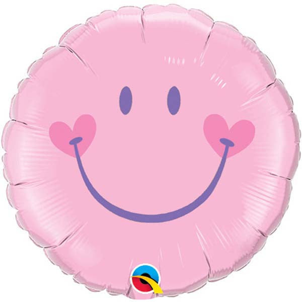 18" Pink Sweet Smile Face Balloon