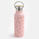 Red/Pink Mini Hearts Metal Waterbottle w'handle