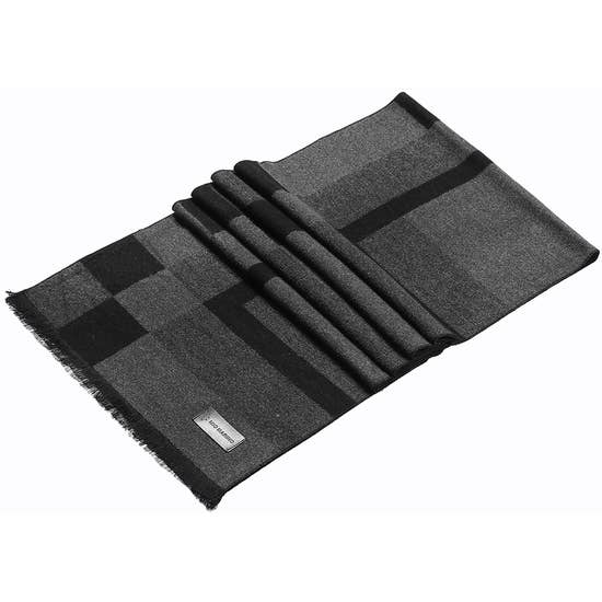 Black & Gray Shaded Checkered Cotton Scarf