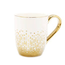 White and Gold Design Mug with Gold Handle and White Cover