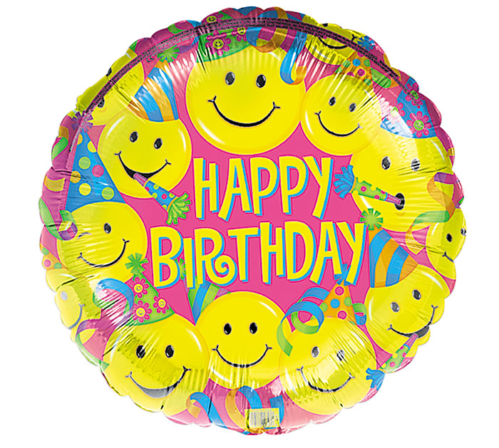 18" Happy Birthday Smiles Balloon