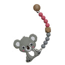 Pink Koala Teething Pacifier Clip Set