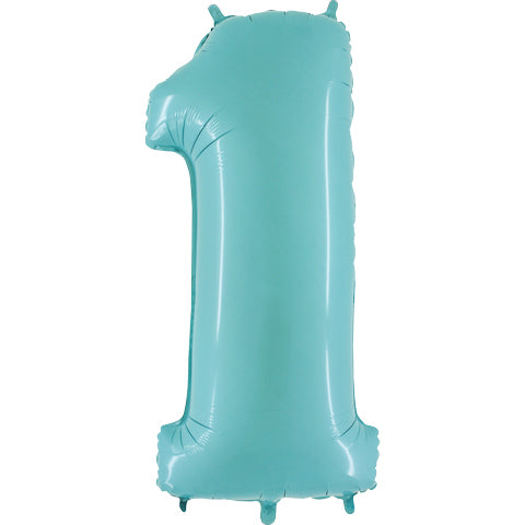 40" Number 1 Baby Blue Balloon