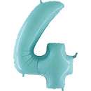 40" Number 4 Baby Blue Balloon