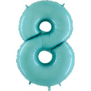 40" Number 8 Baby Blue Balloon