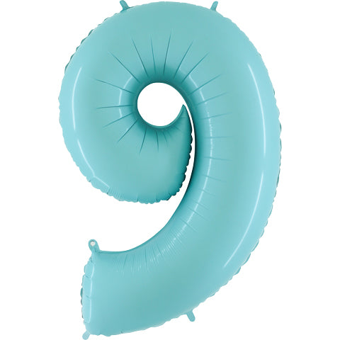 40" Number 9 Baby Blue Balloon