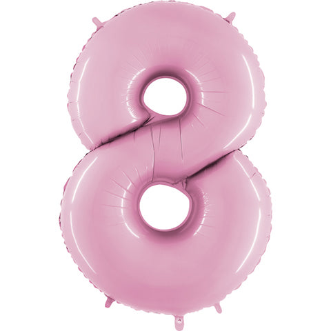 40" Number 8 Baby Pink Balloon