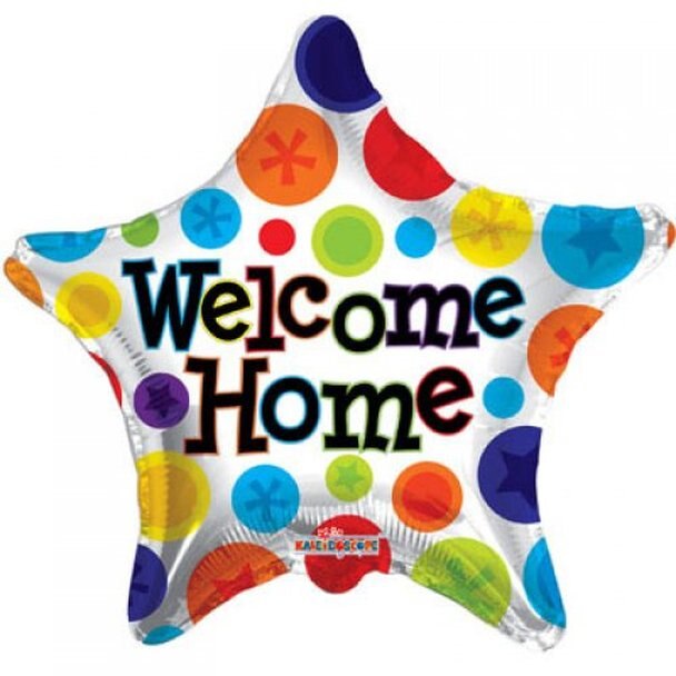 18" Welcome Home Polka Dot Star Balloon