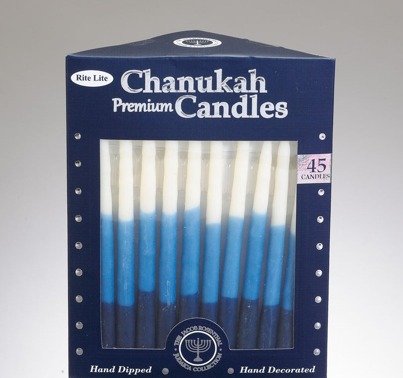 Chanukah Candles - Blue, Light Blue & White