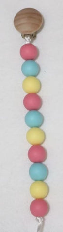 Colorful Monochrome Teething Pacifier Clip