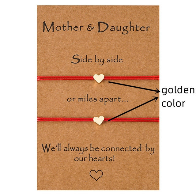 Mother And Daughter Small Heart Bracelets