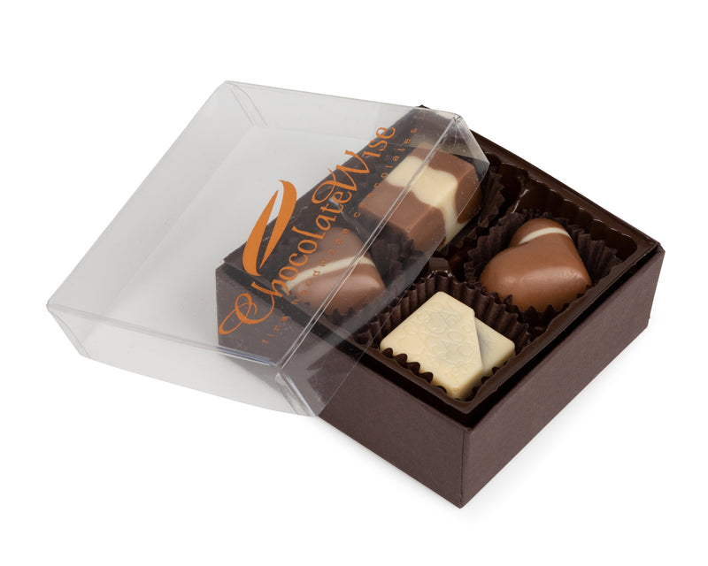 4 Piece Assorted Truffle Clear Gift Box kit