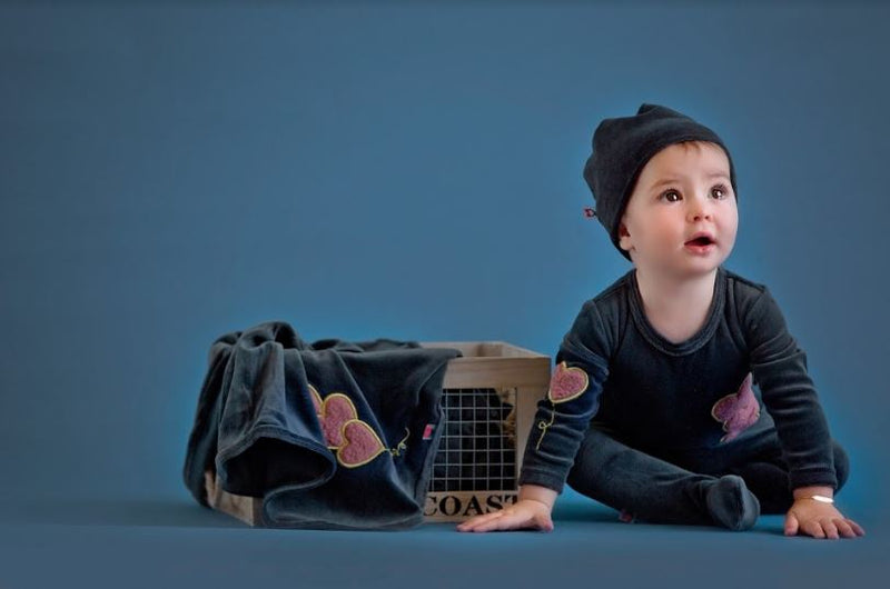 Charcoal with Coral Balloons Dream Big Beanie