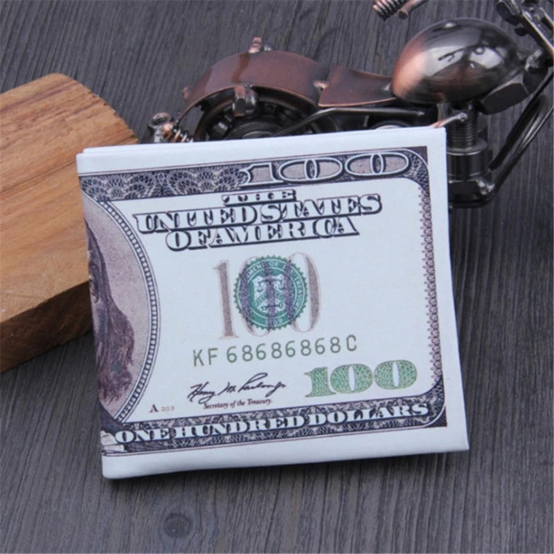 Bi-Fold $100 Dollars Bill Printed Men's Wallet