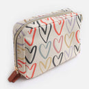 Multi Outline Hearts Travel Washbag Set