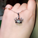 Classic Design Crown Pendant Necklace for Women Elegant