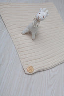 Classic Ribbed Knit Blanket- Natural