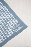 Houndstooth Chunky Knit Blanket- Dusty Blue