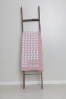 Houndstooth Chunky Knit Blanket- Mauve Pink