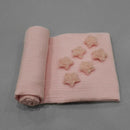 Baby Pink Bouclé Star Swaddle Blanket