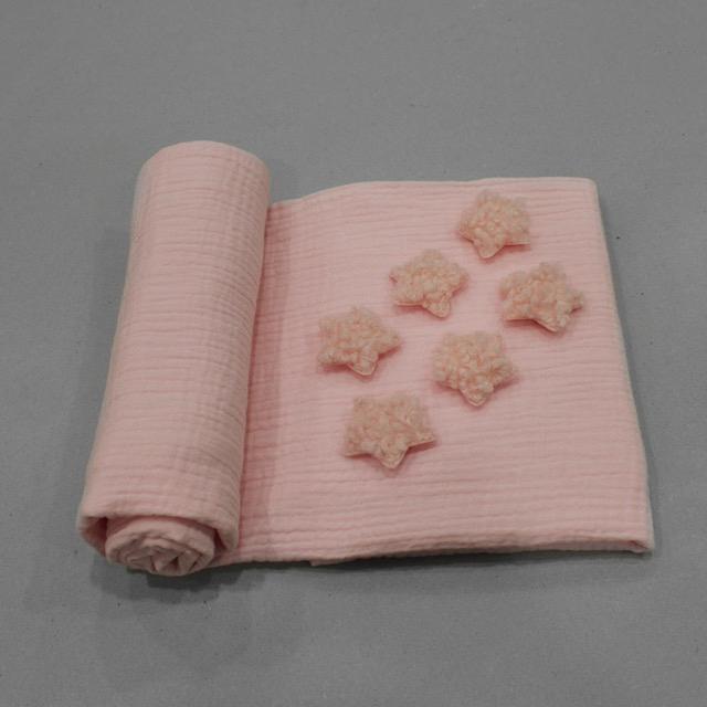 Baby Pink Bouclé Star Swaddle Blanket