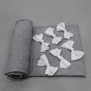 White & Gray Ribbed Triple Bow Blanket