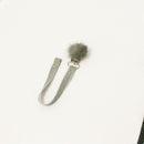 Gray Pom Pom Pacifier Clip