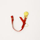 Golden Heart Link Ribbon Pacifier Clip
