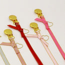 Golden Heart Link Ribbon Pacifier Clip