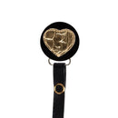 Gold Croc Heart Pacifier Clip